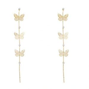 Zara butterfly long earrings